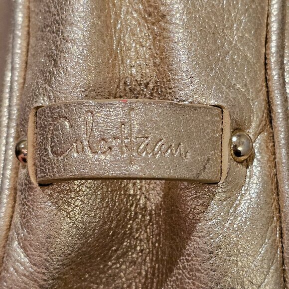 Sophisticated Stylish Cole Haan gold leather crescent hobo shoulder bag EUC - Picture 7 of 8